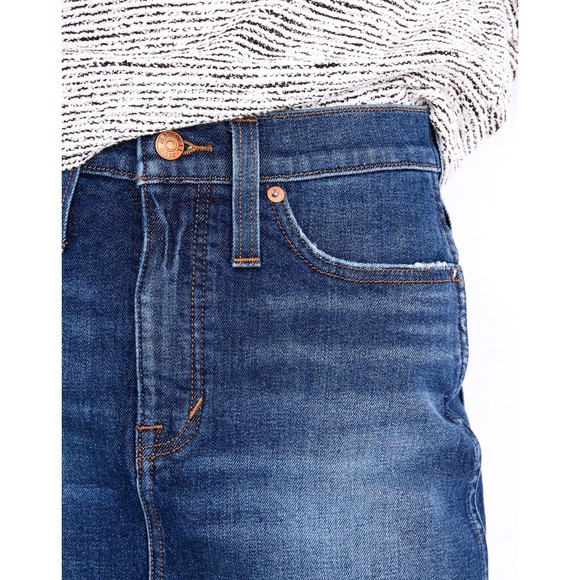 Madewell Stretch Denim High-Waist Mini Skirt Size 26/2/4 Hayson Medium Wash - Picture 10 of 10